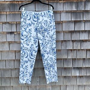 Rachel Zoe Blue and White Swirl Pants